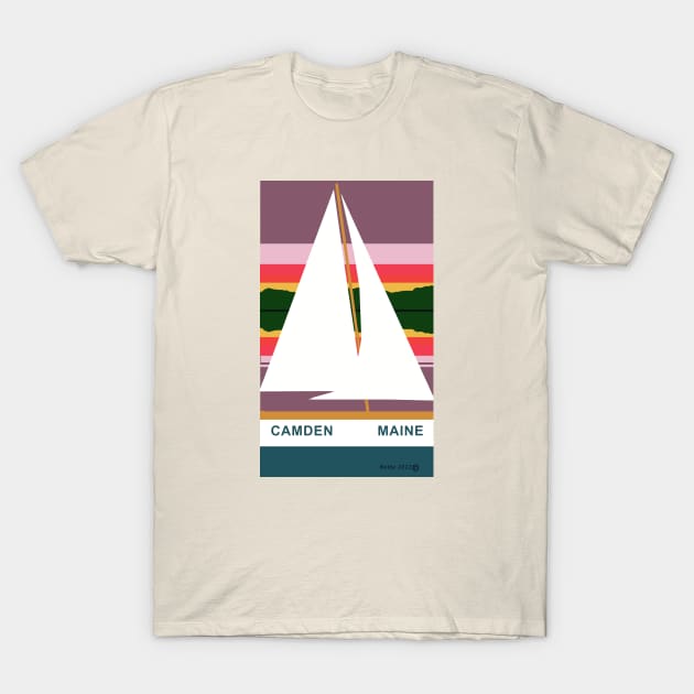 Camden Maine T-Shirt by Art by Ed Nolde